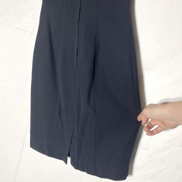 Vintage Collections Black Cocktail Dress With Floral Lace Shawl Neckline 10 - Picture 12 of 13